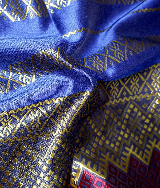 100% polyester jacquardpatroon Kleurrijke Zuidoost-Aziatische sarongstof